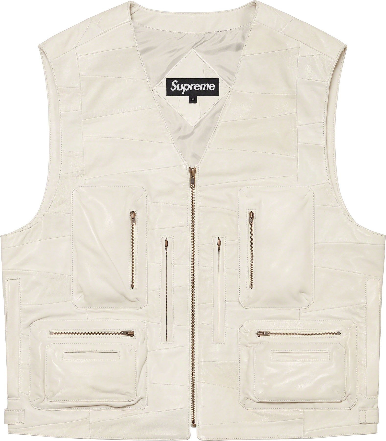 Patchwork Leather Cargo Vest view 11